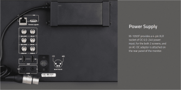 Swit M-1093F | 2x9" Rackmount IPS LCD Panel, Waveform und Vector scope